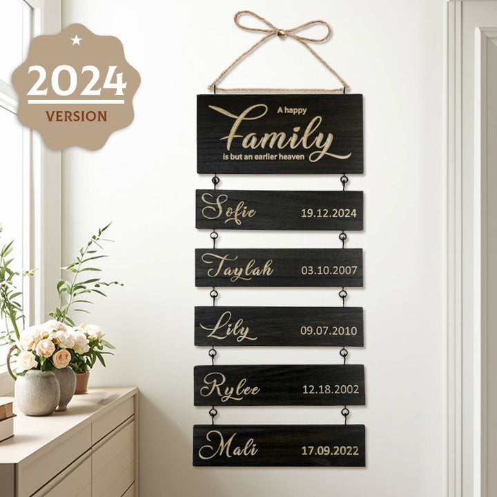 Personalized Grandkids Hanging Sign | 2024 Version Engraved Design