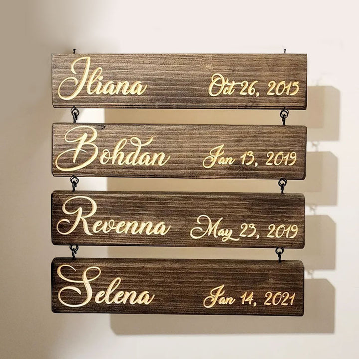 Custom Name Slat (Add On For Existing Sign)|2024 Version Engraved Design