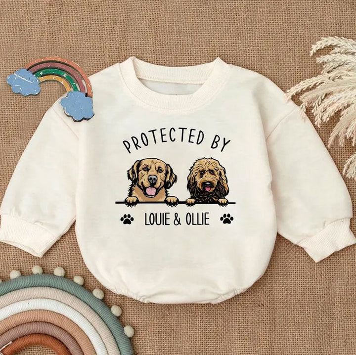 Protected By - Organic Cotton Sweatshirt Baby Bodysuit