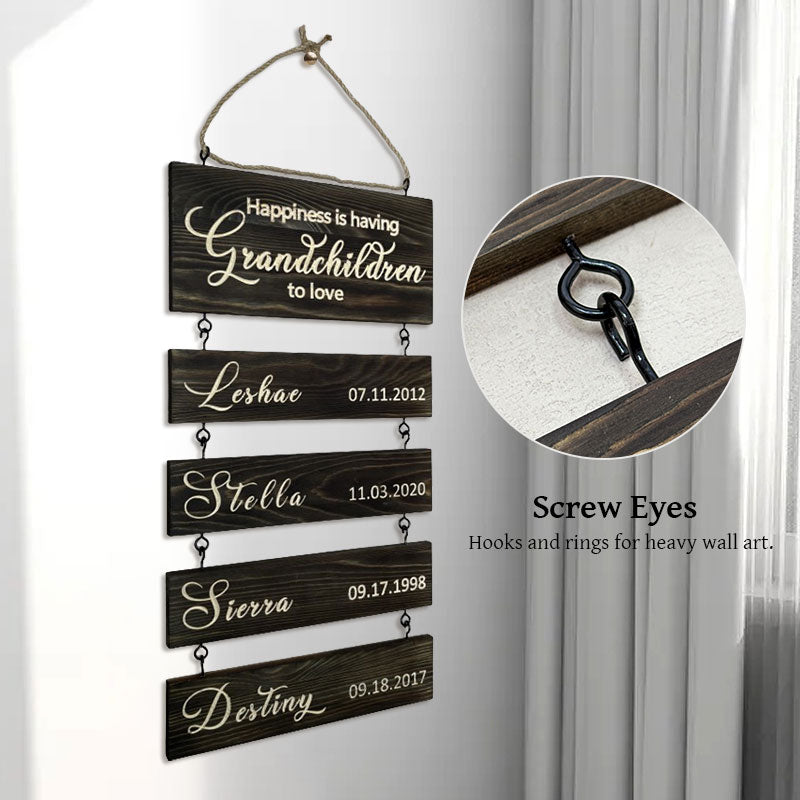๐ Upgraded Personalized Grandkids Hanging Sign | 2025 Version Engraved Design