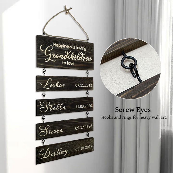 ๐ Upgraded Personalized Grandkids Hanging Sign | 2025 Version Engraved Design