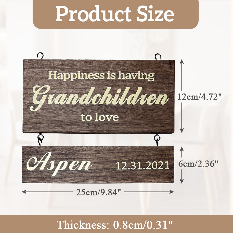 Personalized Grandkids Hanging Sign | 2024 Version Printed Design