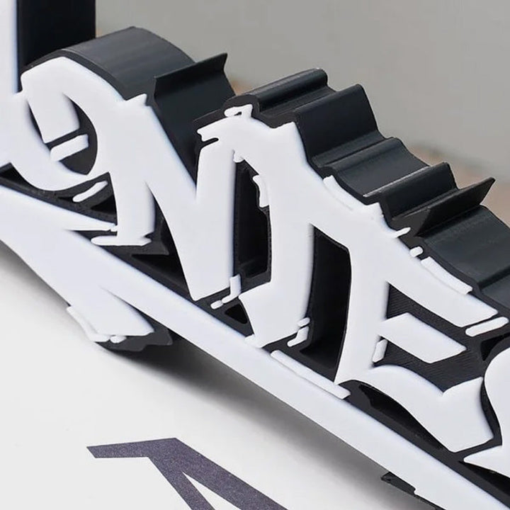 Personalized multi-color 3D printed graffiti nameplate