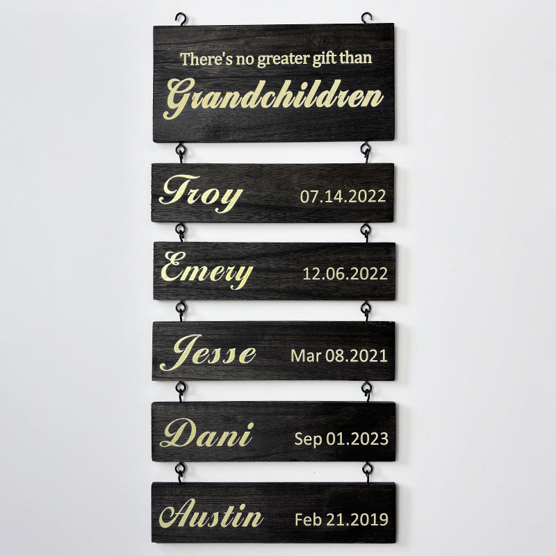 Personalized Grandkids Hanging Sign | 2024 Version Printed Design