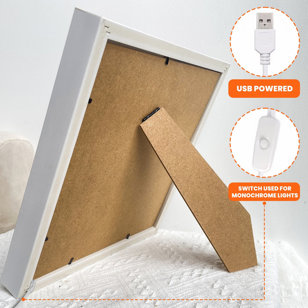 We Love You Mom - Personalized Flower Shadow Box With LED Light