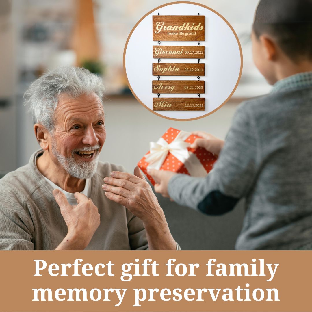 Personalized Grandkids Hanging Sign | 2024 Version Printed Design