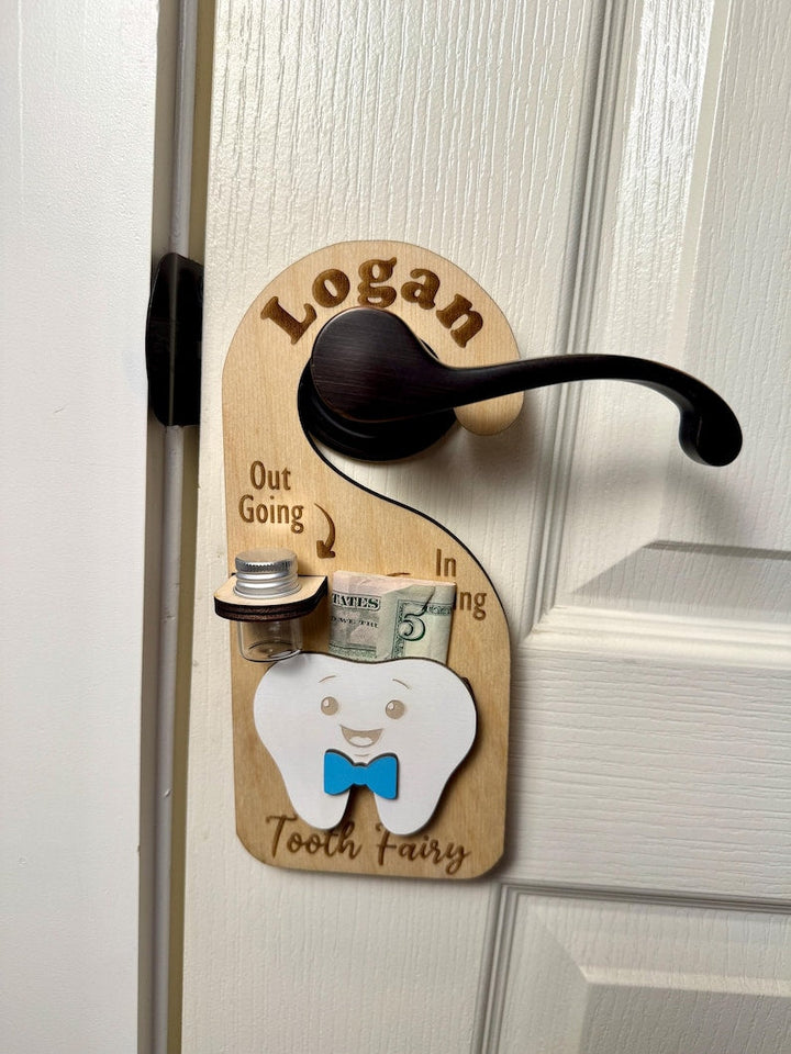Custom Name Tooth Holder with Jar and Money Slot - Tooth Fairy Gift for Kids