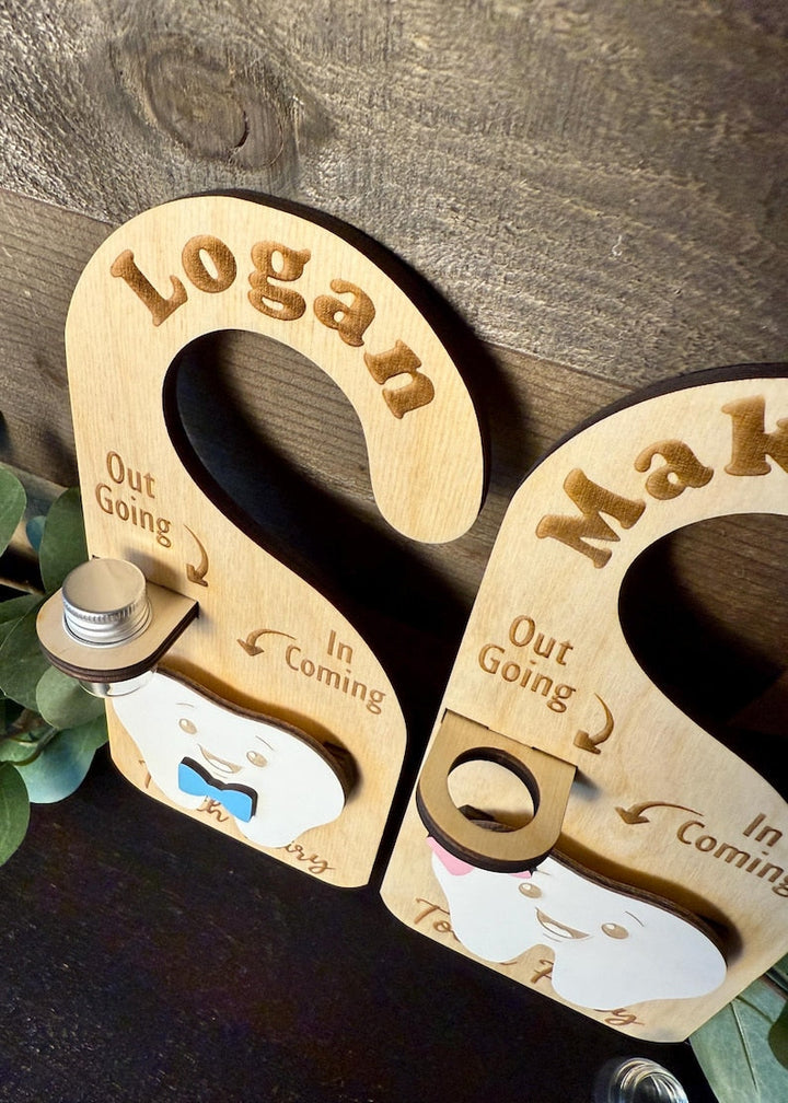 Custom Name Tooth Holder with Jar and Money Slot - Tooth Fairy Gift for Kids
