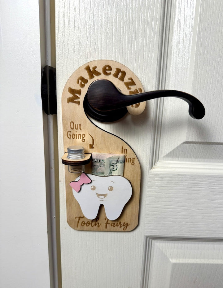 Custom Name Tooth Holder with Jar and Money Slot - Tooth Fairy Gift for Kids