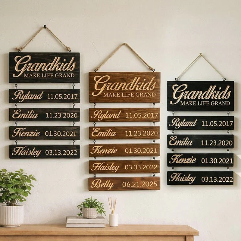 Family Kids Wood Sign