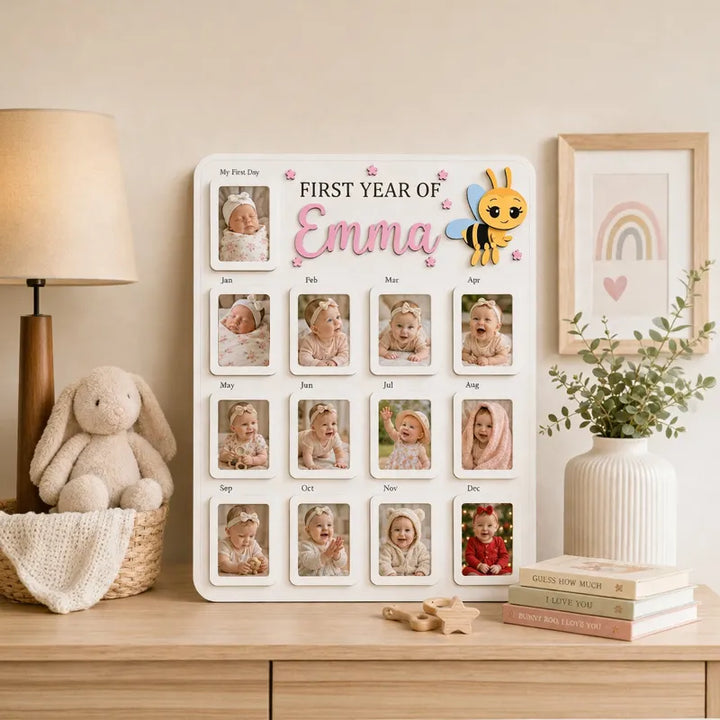 Honey Bee – Personalized Baby’s First Year Photo Frame