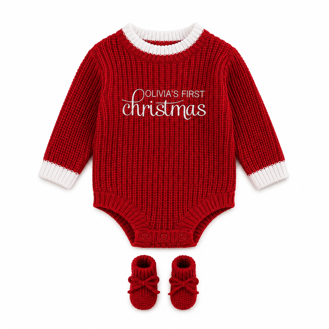 Romper + Knitted Booties