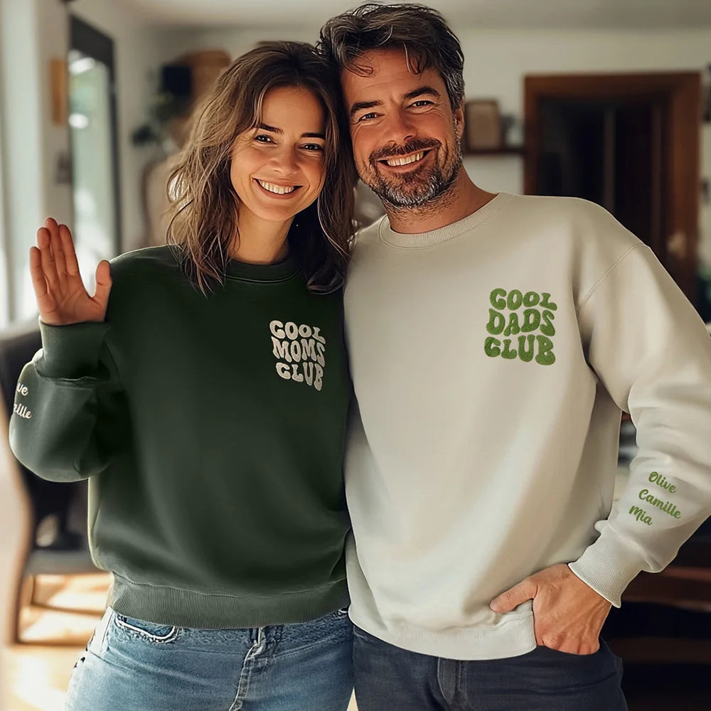 Personalized Embroidered Cool Moms Dads Sweatshirt