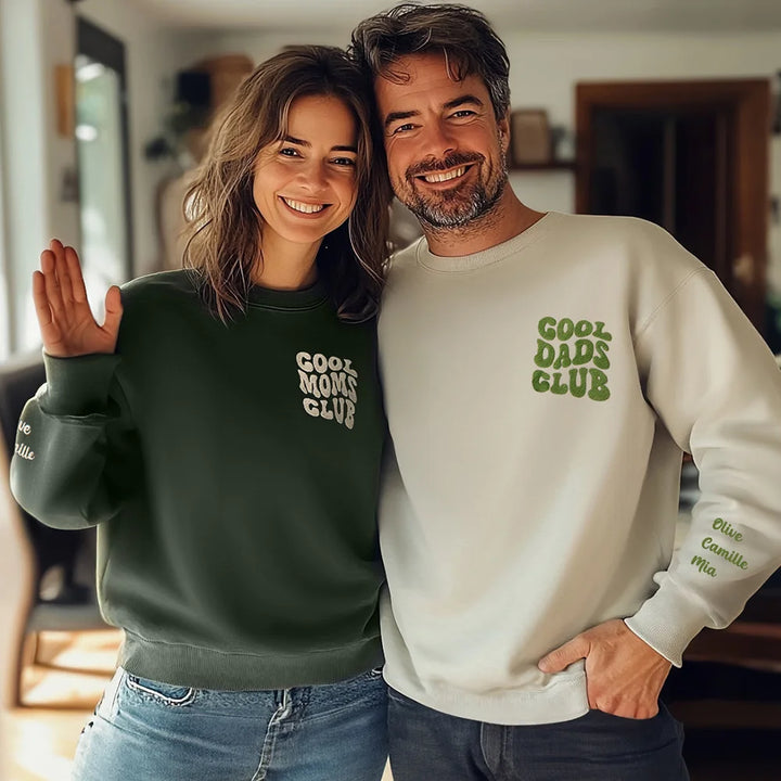 Personalized Embroidered Cool Moms Dads Sweatshirt