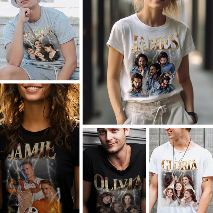 Custom Photo & Name T-Shirt | Personalized Valentine’s Day Gift for Him or Her