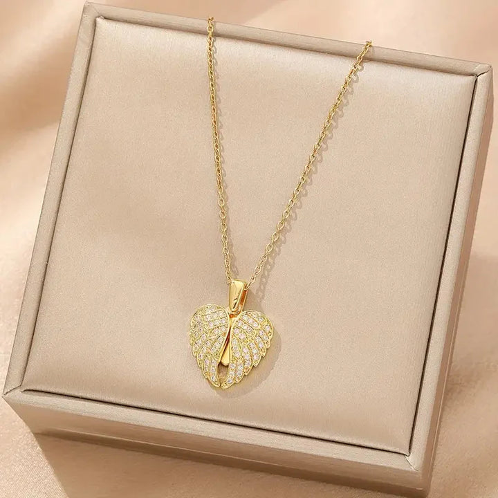 [Eternal Guardian] Angel Wings Memorial Necklace with Hidden Name