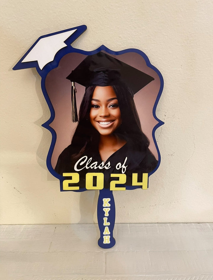 Personalized Graduation Season Laser Cut Wooden Fan - Graduation Sign Plaque