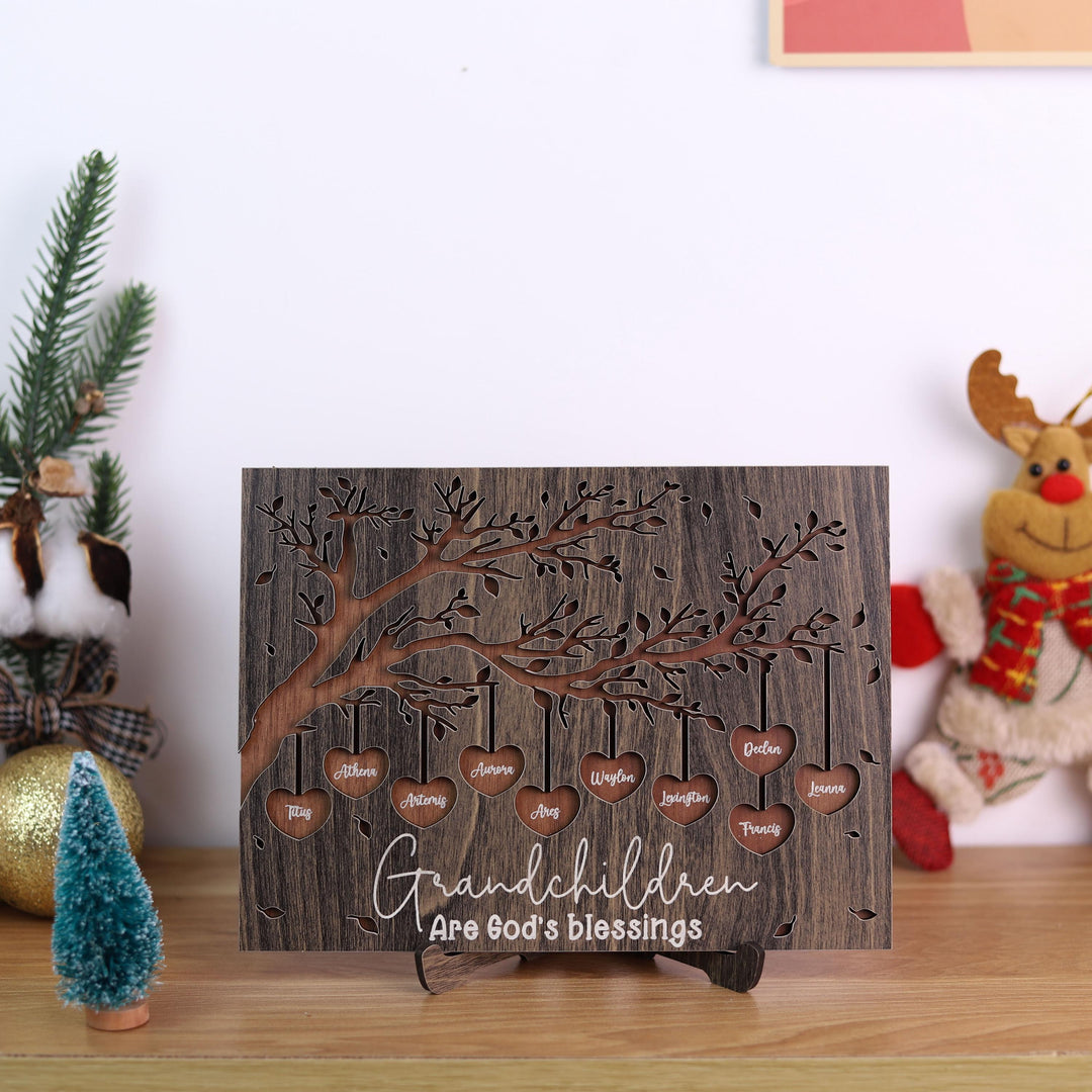 Personalized Grandchildren Sign - Custom Family Tree With Kids Names
