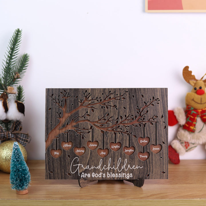 Personalized Grandchildren Sign - Custom Family Tree With Kids Names