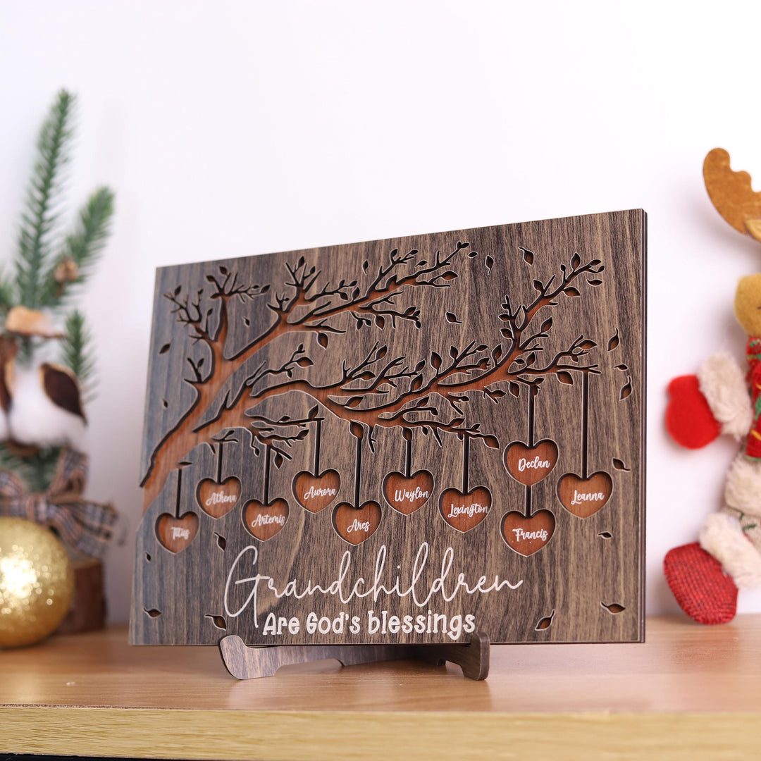 Personalized Grandchildren Sign - Custom Family Tree With Kids Names