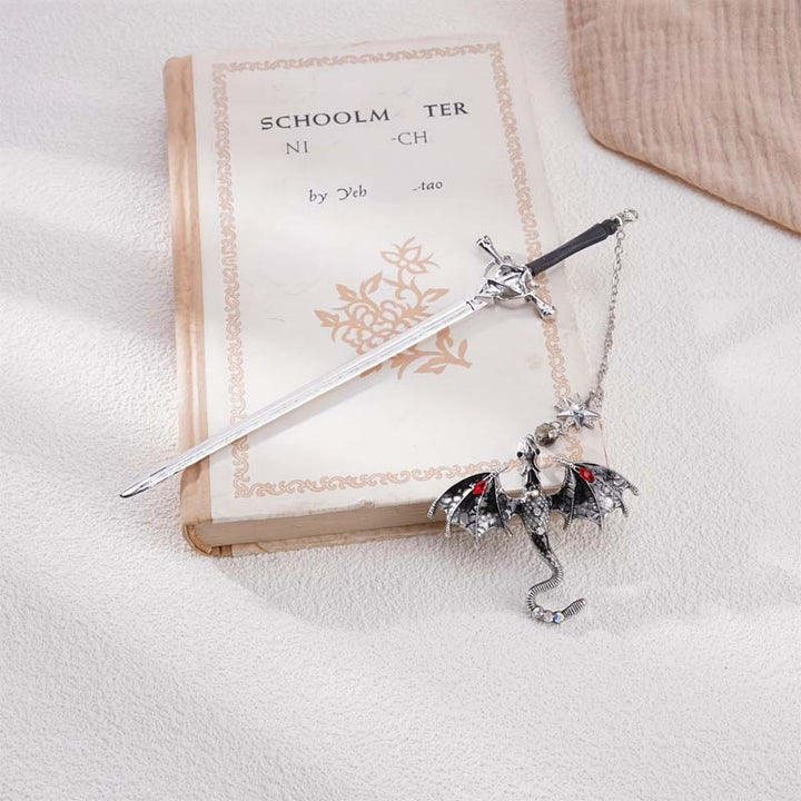 Customized Personalized Dragon Sword Pearl Star Fantasy Bookmark