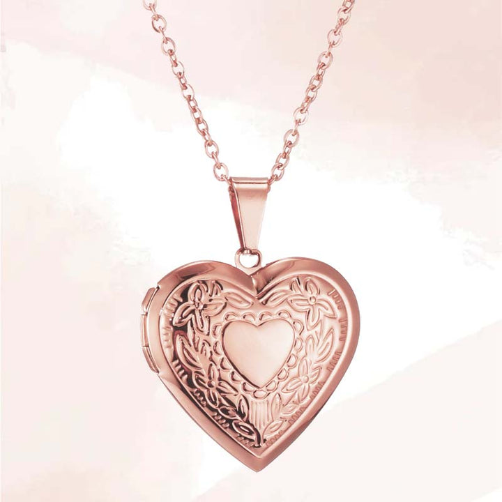 Stainless Steel Gold Plated Custom Heart Locket To Mother’s Day gift