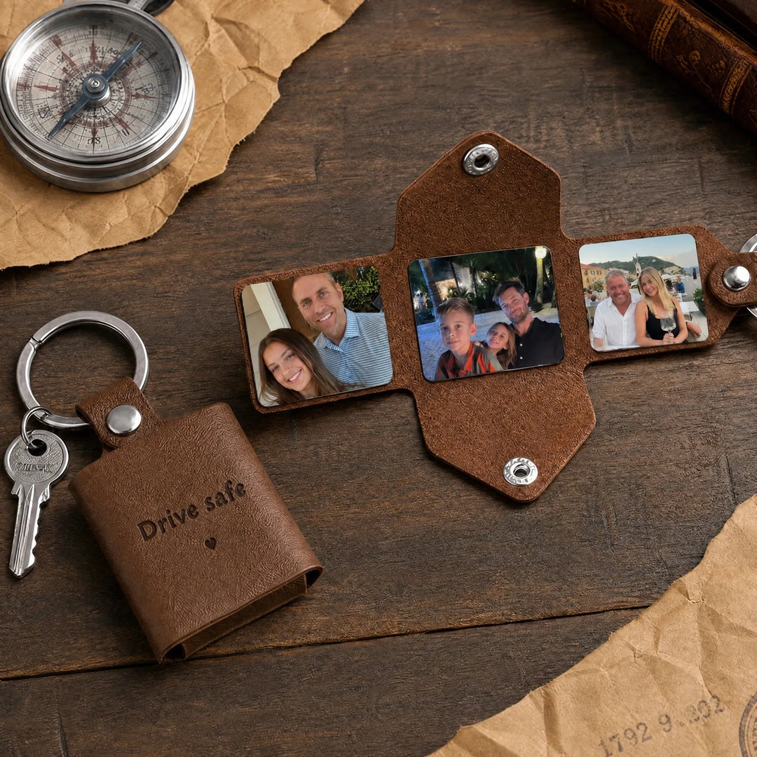 Personalized Photo Keychain Wallet – Custom Family Picture Keepsake Gift for Mom, Dad & Grandparents