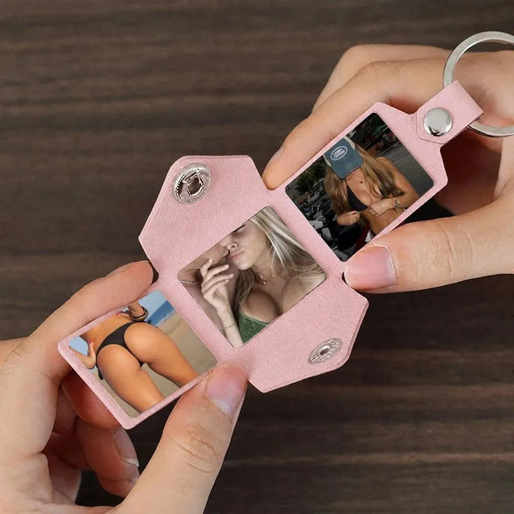 Personalized Photo Keychain Wallet – Custom Family Picture Keepsake Gift for Mom, Dad & Grandparents