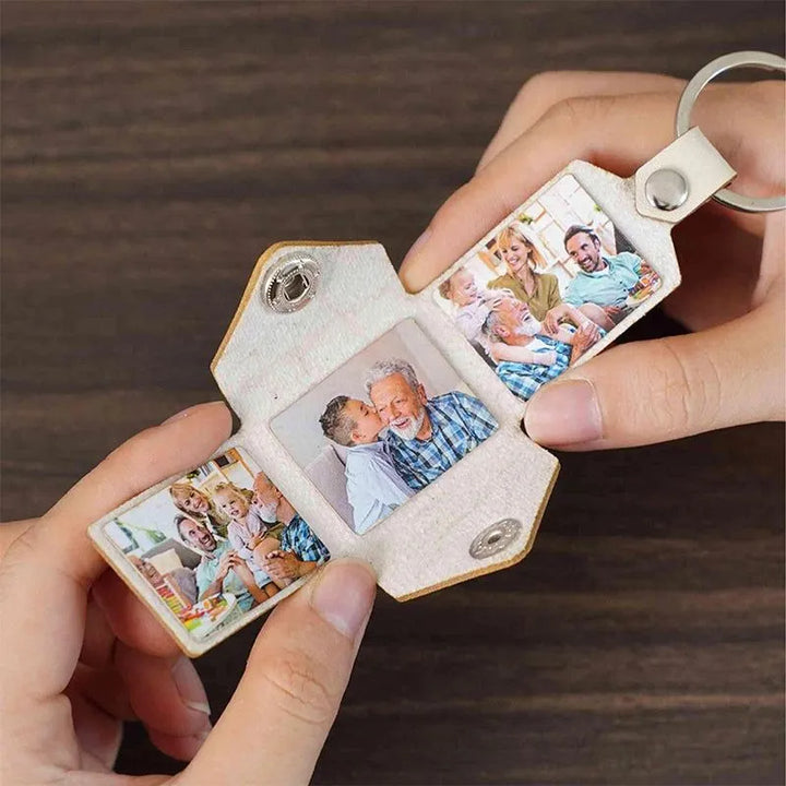 Personalized Photo Keychain Wallet – Custom Family Picture Keepsake Gift for Mom, Dad & Grandparents
