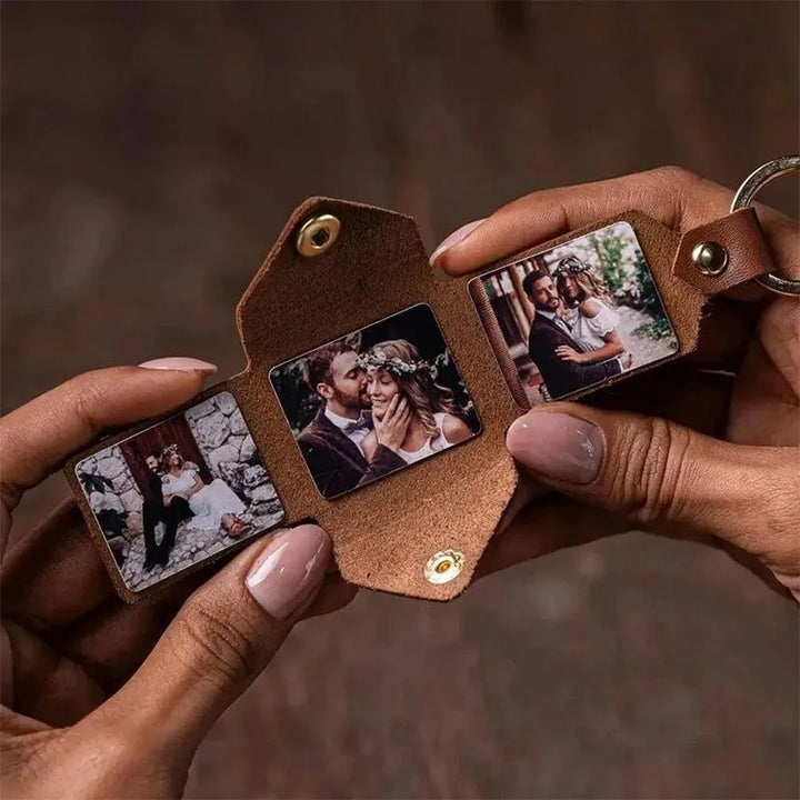 Personalized Photo Keychain Wallet – Custom Family Picture Keepsake Gift for Mom, Dad & Grandparents