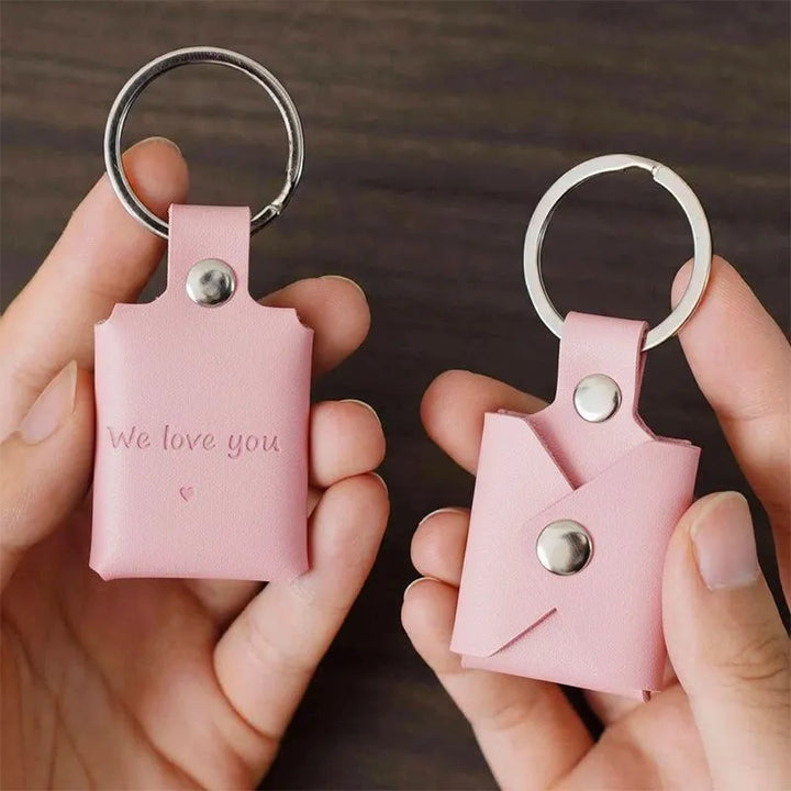 Personalized Photo Keychain Wallet – Custom Family Picture Keepsake Gift for Mom, Dad & Grandparents