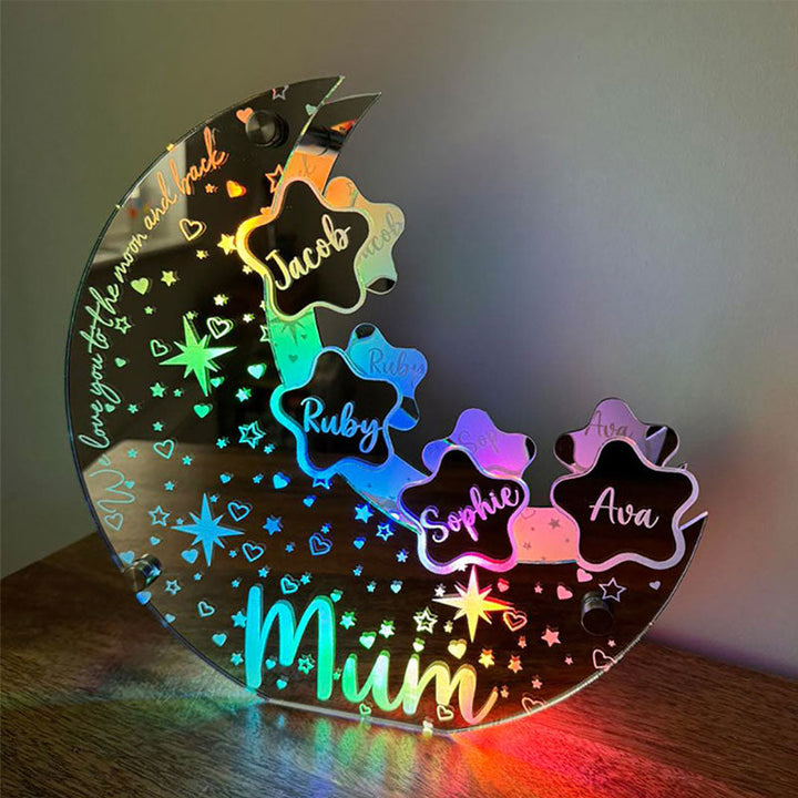 🌙【Mother's Day Personalized Moon LED Mirror Light】——Exclusive stars, light up your baby's name🌟