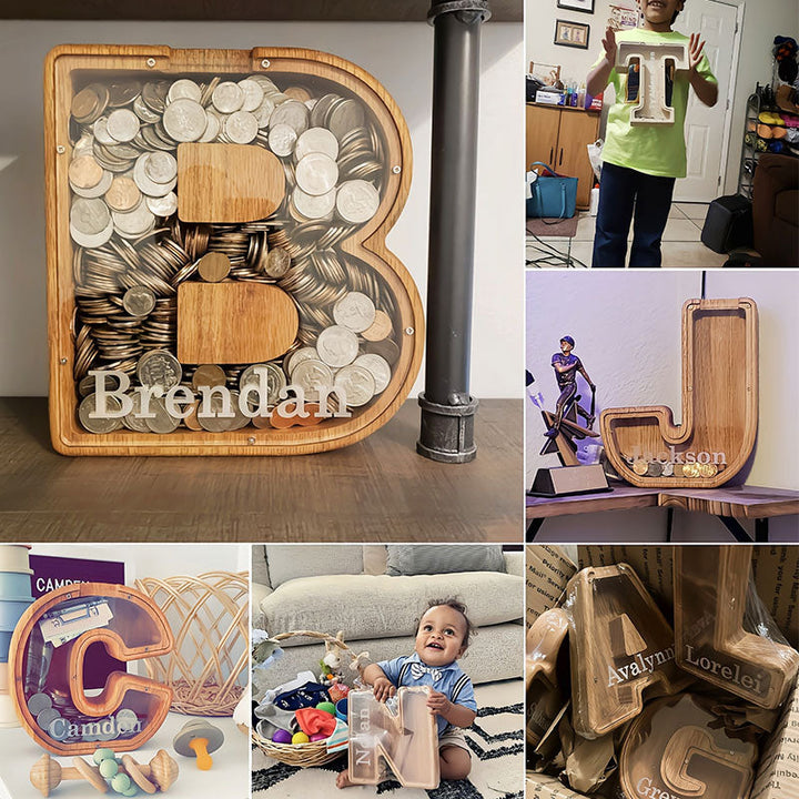 Personalized Boys/Girls Piggy Bank-Wood Gift For Kids