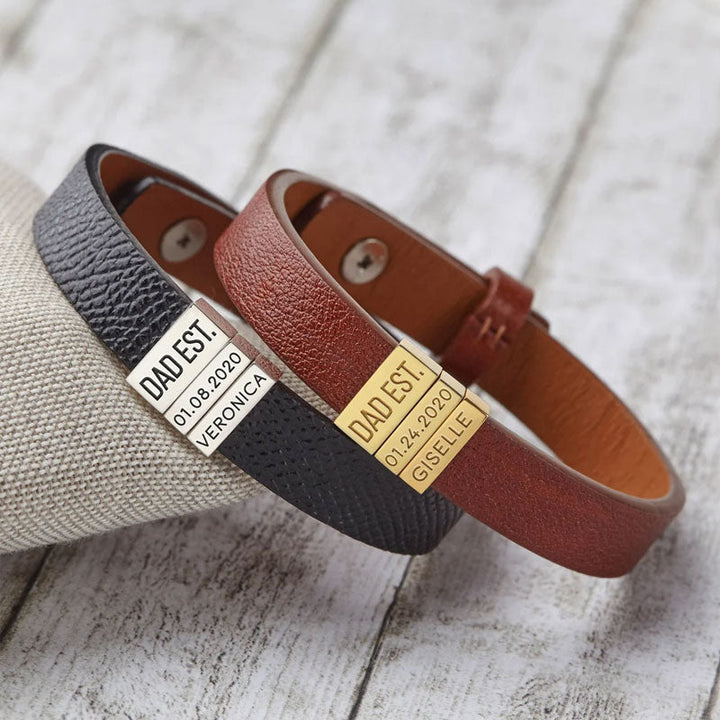 Personalized Father's Day Bracelet – Custom Engraved Gift for Dad