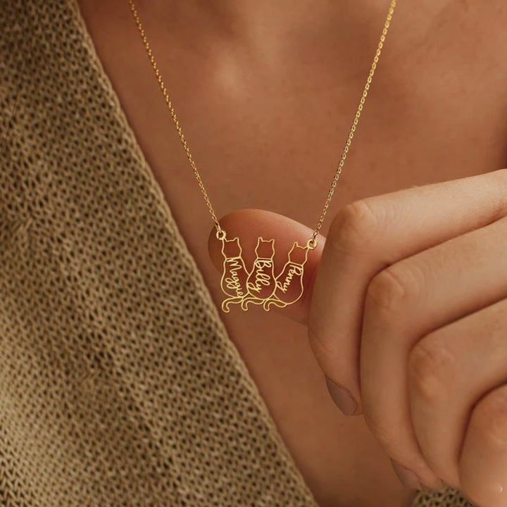 Personalized Cat Name Necklace - Surprise Gift for Cat Lovers