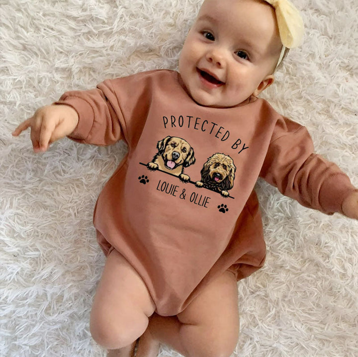 Protected By - Organic Cotton Sweatshirt Baby Bodysuit