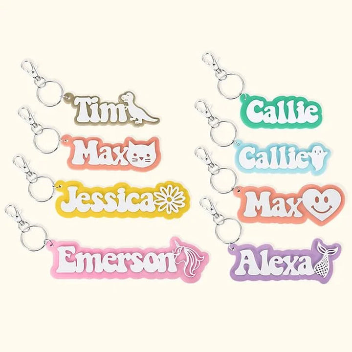Personalized Acrylic Backpack Tag Name Keychain