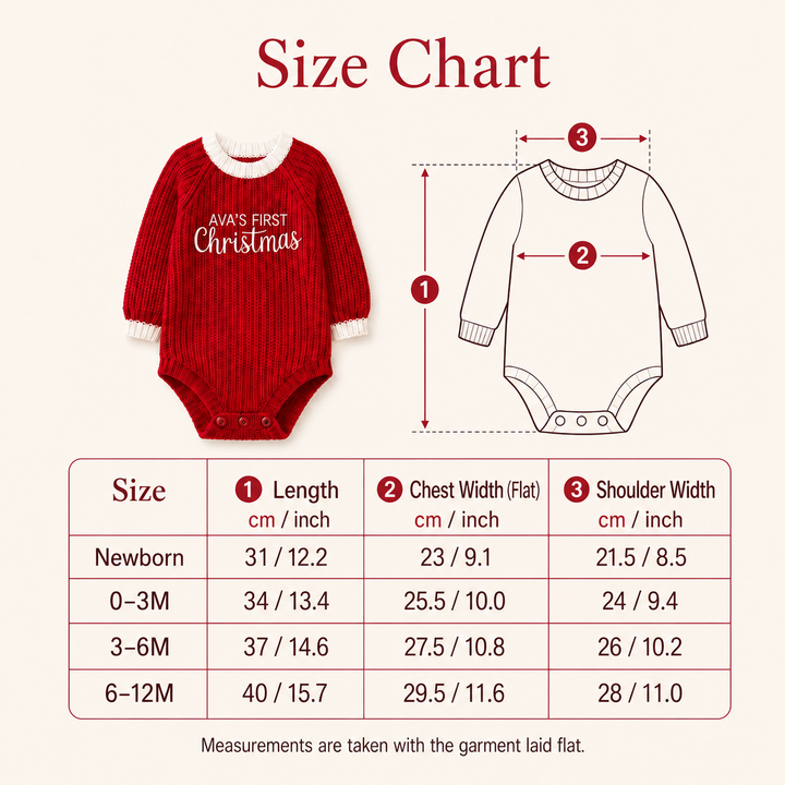 Personalized Baby’s First Christmas Organic Cotton Knit Romper