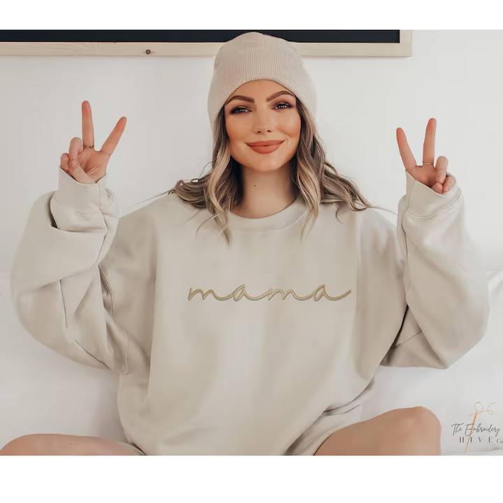 Personalized Mom Embroidered Sweatshirt Hoodie