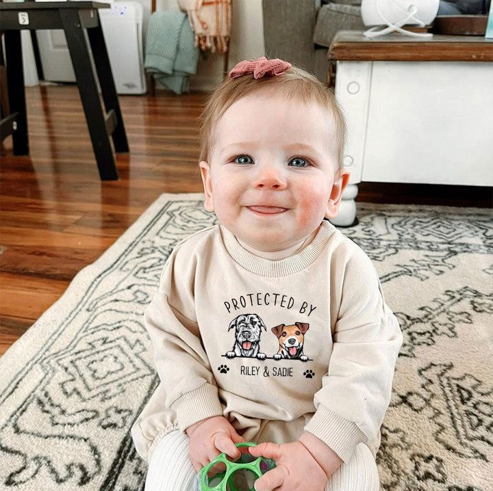 Protected By - Organic Cotton Sweatshirt Baby Bodysuit