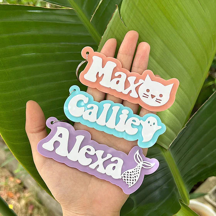 Personalized Acrylic Backpack Tag Name Keychain