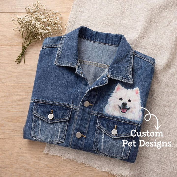 Custom Pet Portrait Denim Jacket