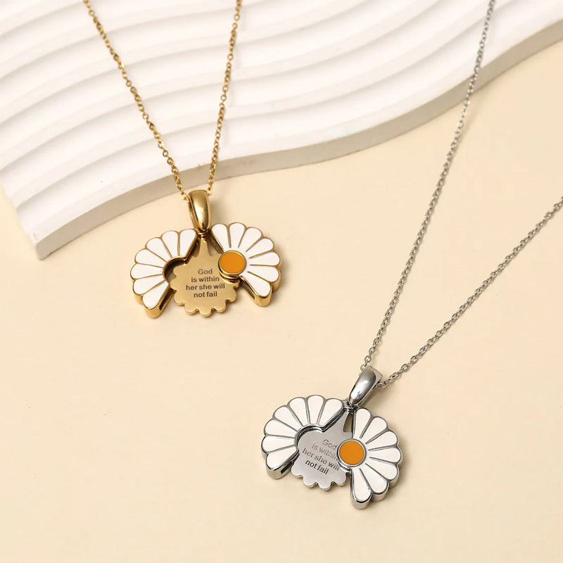 Customizable Daisy Locket Necklace