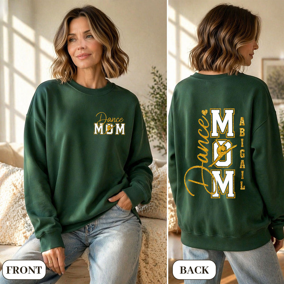 Personalized Glitter Sports Mom Sweatshirt