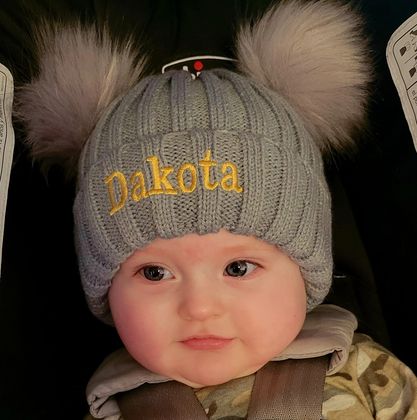 Personalized Embroidery Kid Pom Pom Hat