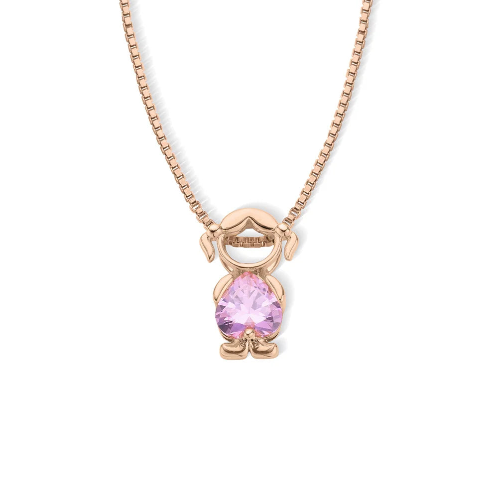 Vintage 80s Boy & Girl Charm Sterling Silver Pendant Necklace - Mother's Day Birthday Gift