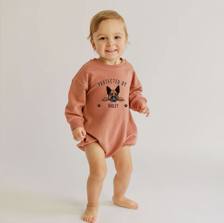 Protected By - Organic Cotton Sweatshirt Baby Bodysuit