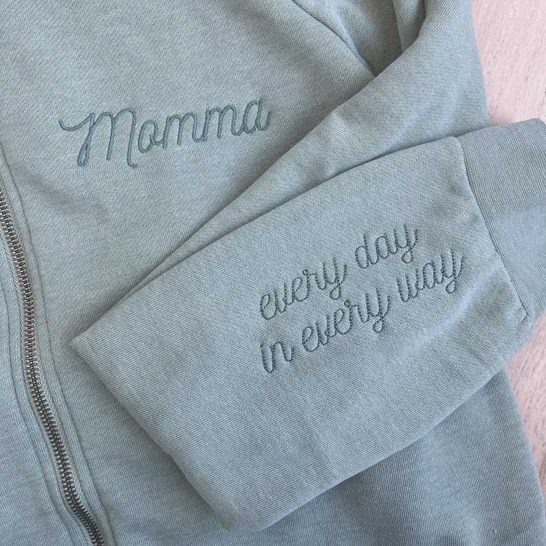 Customizable Grandma Embroidered Zip Hoodie Jacket | Grandkids Names
