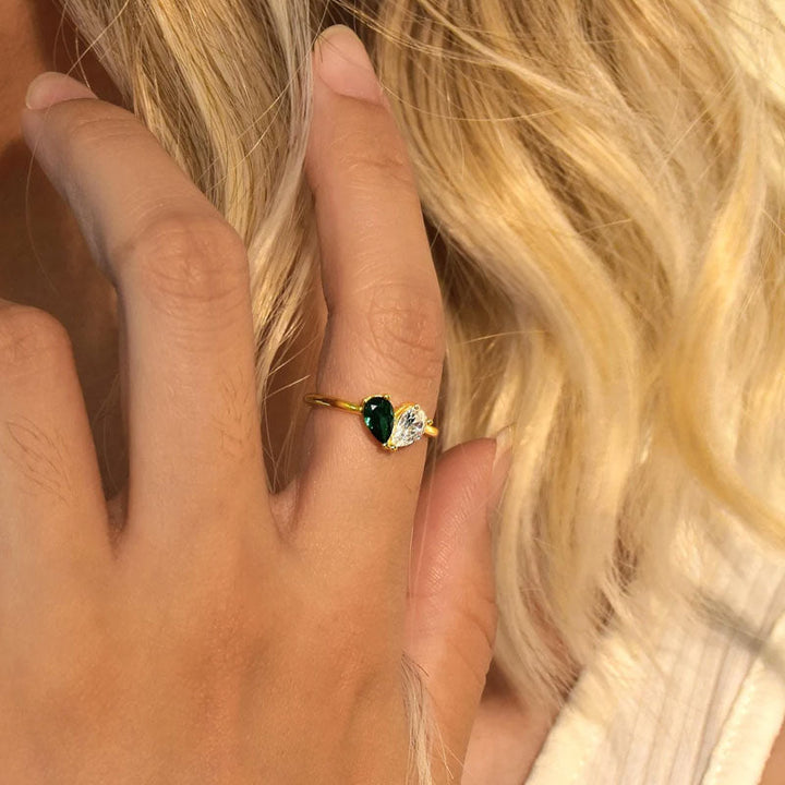 Custom Heart Birthstone Ring