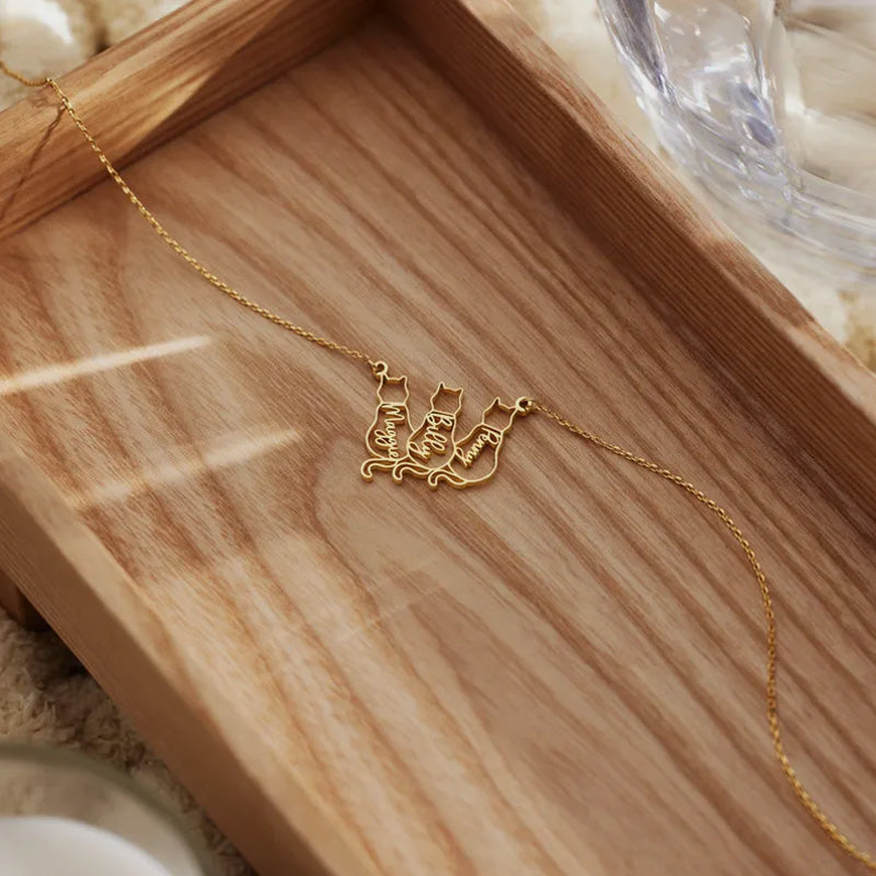 Personalized Cat Name Necklace - Surprise Gift for Cat Lovers